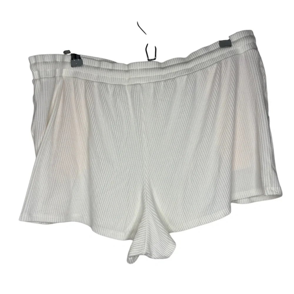 Tommy John | Women’s Ribbed Lounge Shorts | White | Size XL